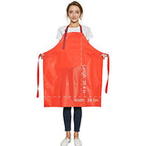 RECECASA Waterproof Vinyl Apron - Lined Linen, Chemical Resistant Work Apron Safe Cloth - for DishWashing, Lab Work, Butcher, Dog Grooming, Cleaning RECECASA