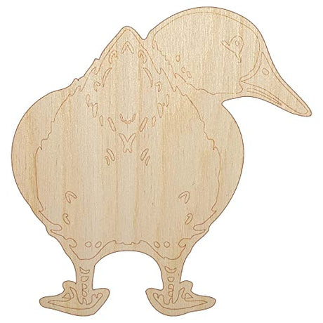 Fluffy Duck Butt Looking Behind Unfinished Wood Shape Piece Cutout for DIY Craft Projects - 1/8 Inch Thick - 4.70 Inch Size Sniggle Sloth