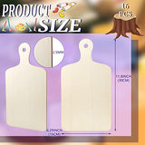 Vmiapxo 16 Pack Unfinished Wood Cutting Board Craft with Handle, Wooden Paddle Cheese Bread Board Set Chopping Board Serving Tray for Craft DIY Vmiapxo