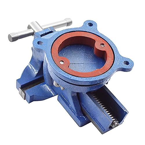 kimllier 5 Inch Heavy Duty Bench Vise with Anvil 360 Degree Swivel Locking Base Bench Clamp, Fit for Clamping Fixing Equipment Home or Industrial kimllier
