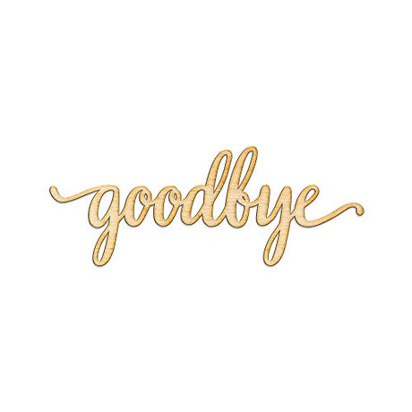 Woodums Goodbye Script Word Wood Sign Home Décor Wall Art for Gallery Wall - Unfinished 12" Wide x 5" Tall Woodums