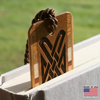 Celtic Knot Engraved Handmade Wooden Bookmark on Sapele Hardwood - Made in USA - Also Available Personalized - WoodArtSupply