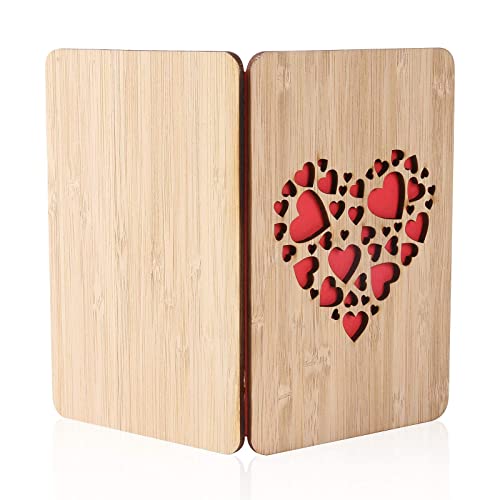 Della Stella | Valentines Day Card | Handmade Bamboo Wooden Anniversary Cards for Wife,Husband,Her,Girlfriend | Wooden Memorable Valentine's Gifts Della Stella