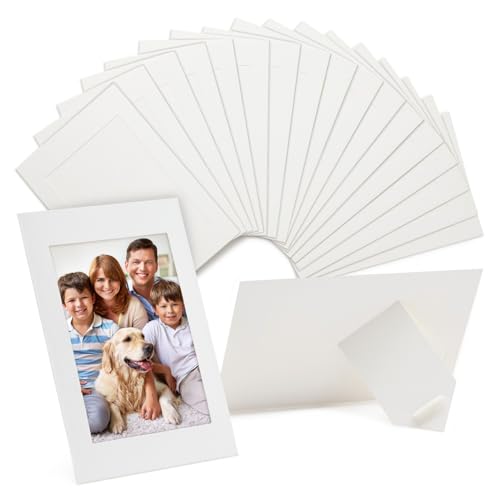 Juvale 50 Pack White Paper Picture Frames for 4x6 Inserts, Cardboard Photo Easels for DIY, Classroom Crafts