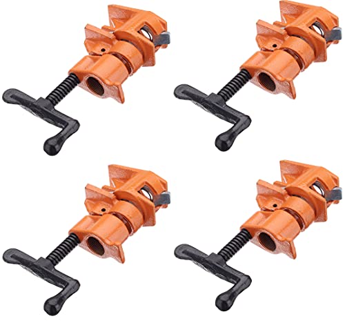Y&Y Decor 4 PACK 3/4" Wood Gluing Pipe Clamp Set Heavy Duty PRO Woodworking Cast Iron Y&Y Decor