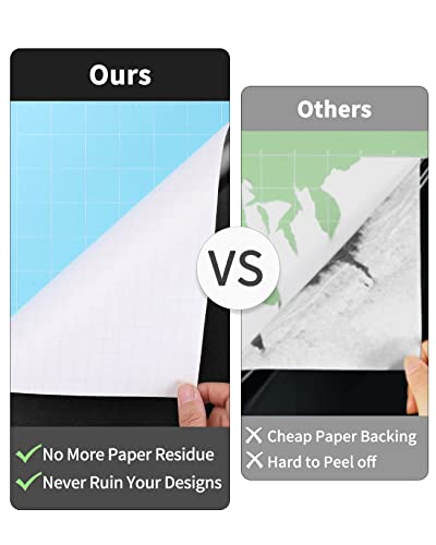 Permanent Vinyl Sheets (50Pack, 12"x12") - 40 Adhesive Vinyl (Matte & Glossy) + 10 Transfer Tapes 1 Scraper, Waterproof Outdoor Vinyl for All Cutting Sooez