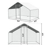 Chicken Coop Large Metal Chicken House/Pen for 6/10 Chickens Poultry Cage with Waterproof Cover for Rabbits Duck Walk-in Chicken Run for Yard Outdoor CHIKENCOOP