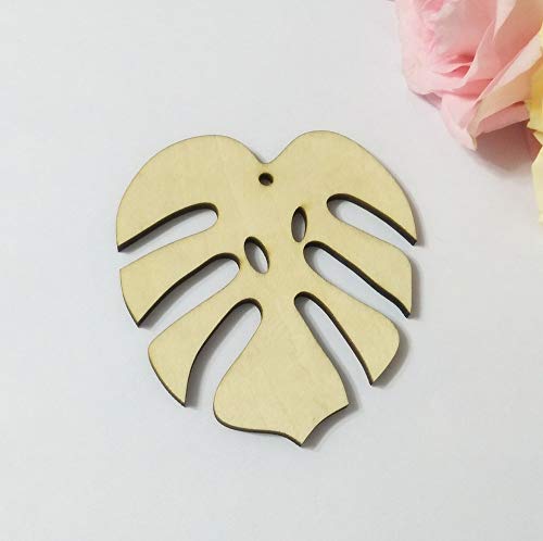 20PCS Palm Leaf Unfinished DIY Wood Decoration,Wood Monstera Leaf Earrings Scrapbooking Crafts Accessory (2.5") - WoodArtSupply