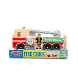 Melissa & Doug Wooden Fire Truck With 3 Firefighter Play Figures - Fire Truck Toys For Kids, Toddler Toy For Pretend Play, Classic Wooden Toys For Melissa & Doug