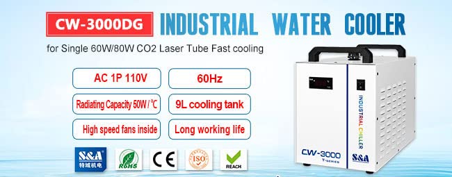 CW-3000DG Thermolysis Type Industrial Water Chiller for 60 / 80W Laser Engraving Machine, AC 1P 110V, 60Hz Ving