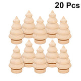 Abaodam 20 Pcs Mini Christmas Tree Wooden Unfinished Doll DIY Crafts Handmade Wood Peg Doll Home Decoration Ornament Abaodam