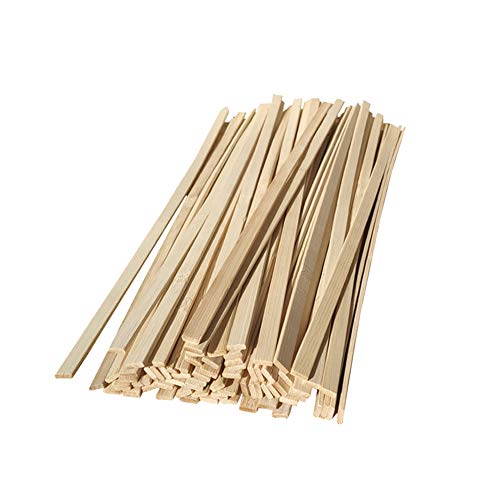 50 Pcs Natural Bamboo Thin Wood Strips 15.5 Inches Long Craft Popsicle Balsa Sticks DIY Bamboo Plank for House Aircraft Ship Boat School Projects Yarrkc
