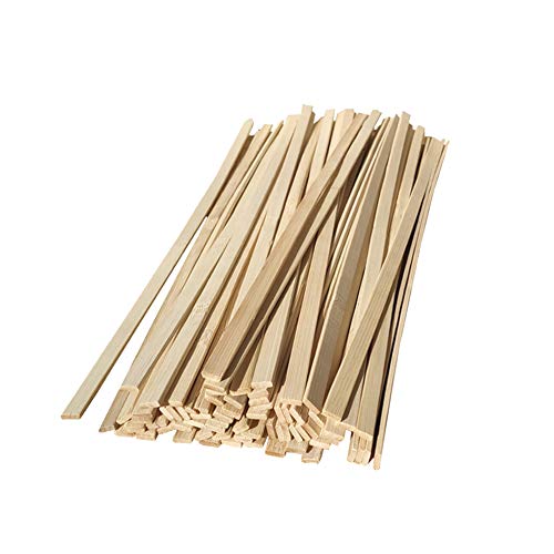 50 Pcs Natural Bamboo Thin Wood Strips 15.5 Inches Long Craft Popsicle Balsa Sticks DIY Bamboo Plank for House Aircraft Ship Boat School Projects