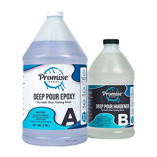 Deep Pour Epoxy Resin Promise - 1.5 Gallon Kit for River Tables & Artistic Castings and DIY Projects | Crystal Clear 2:1 Ratio USA-Made Resin | Low - WoodArtSupply