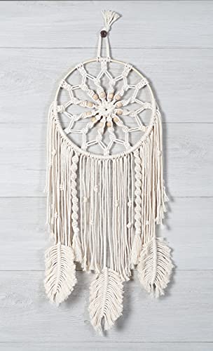 Solid Oak Macrame Hanging KIT, Mandala Dreamcatcher - WoodArtSupply