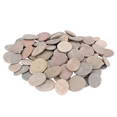 [About 95 PCS - 100 PCS](18 Pounds) Painting Rocks,River Rocks,2.2"-3.5" Craft Rocks,Flat Rocks,DIY Stones,Smooth Rocks,Rock Painting,Rocks for Arts CFKJ