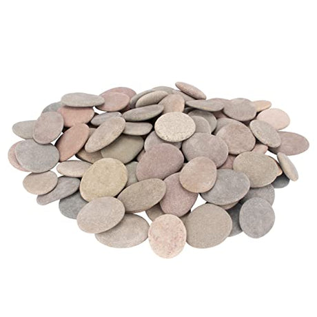 [About 95 PCS - 100 PCS](18 Pounds) Painting Rocks,River Rocks,2.2"-3.5" Craft Rocks,Flat Rocks,DIY Stones,Smooth Rocks,Rock Painting,Rocks for Arts CFKJ