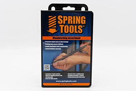 SpringTools CA198 3 Piece Woodworking Set with Nail Starter, Nail Set, Wood Chisel, Center Punch Spring Tools