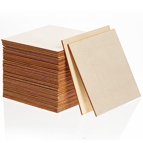 200 Pcs Unfinished Wood Squares for Crafts 4x4 Inch Square Wood Slice Blank Square Wood Cutouts Tiles Natural Unfinished Wood Pieces for DIY Crafts,