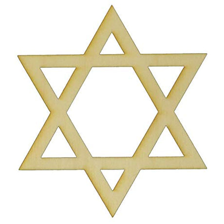 Unfinished Hollow Star of David Wood Cut Out Available in a Variety of Sizes and Thicknesses (1/8” Thickness, Small 4" x 4.5" (Package of 10)) LKN ART