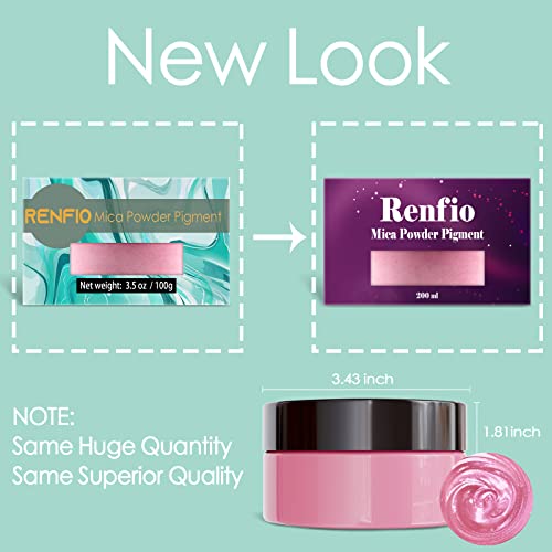 Renfio 100g Mica Powder Pigment Natural Fine Powdered Pigments Pearl Shimmer Epoxy Resin Dye for Painting Soap Making Slime Bath Bombs - Diamond Renfio