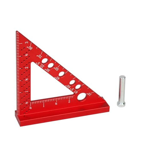 JCFANTS Small Square Ruler Small Carpenter Square Miter Triangle Ruler Mini Carpenter Square with Fixed Miter Angle Pin for Woodworking Furniture JCFANTS