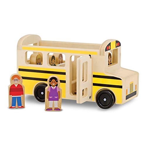Melissa & Doug School Bus Wooden Toy Set With 7 Figures, Pretend Play, Classic Toys For Kids Melissa & Doug