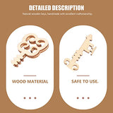 Amosfun 20PCS Wooden Key Shapes Natural Wood Mini DIY Art Craft Embellishment Keys Cards Bookmark Scrapbooks Amosfun