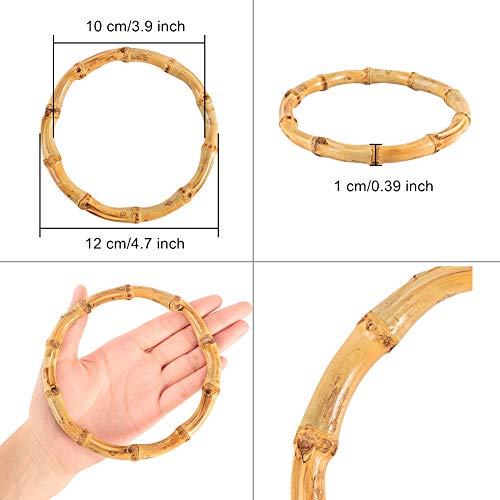 CHGCRAFT 4pcs Round Wood Bag Handle Imitation Bamboo Bag Handles Replacement for Handcrafted Handbag CHGCRAFT