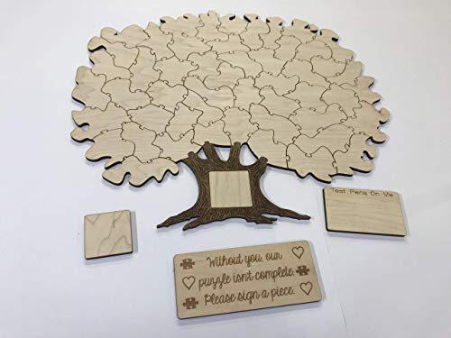 50pc Blank Wedding Tree Puzzle Guest Book Alternative. Add Your Own Personalization. A Great Guest Book Idea For a Wedding Reception, Birthday, Baby - WoodArtSupply