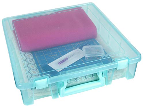 ArtBin 6955AA Super Satchel 1-Compartment Box, Art & Craft Organizer, 1-Pack, Translucent Aqua ArtBin