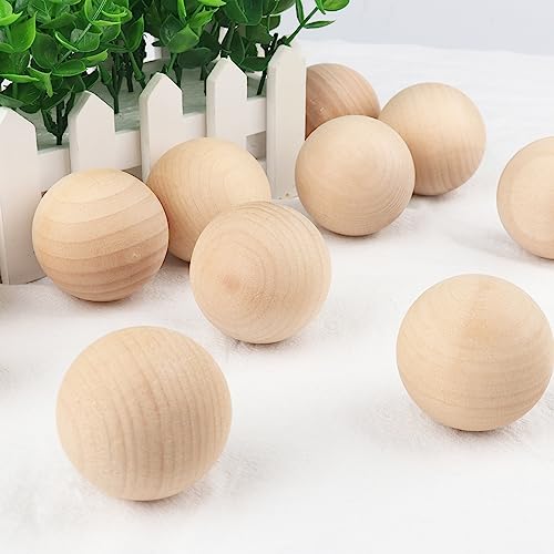 20 Pack 2 Inch Unfinished Wooden Balls, Wooden Round Ball, Wood Spheres for Crafts and DIY Projects and Decorations,by GNIEMCKIN.