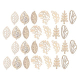 EXCEART 50pcs Christmas Stickers Leaves Wooden Cutouts Plain Wooden Leaf Slices Thanksgiving Fay DIY Crafts Unfinished Christmas Ornaments DIY Wood EXCEART