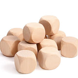 Blank Wooden Dice 2 inch 10PCS Unfinished Square Blocks 50mm Small Wood Cubes with Rounded Corners for DIY Craft Projects Ourtroness