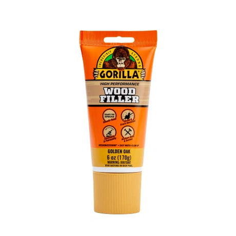 Gorilla All Purpose Wood Filler, 6oz Tube, Golden Oak (Pack of 1) Gorilla