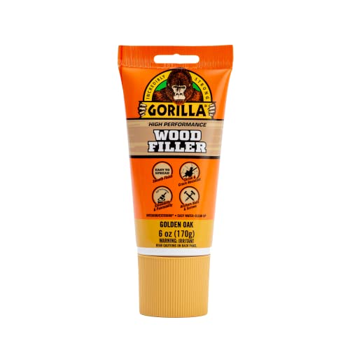 Gorilla All Purpose Wood Filler, 6oz Tube, Golden Oak (Pack of 1) - WoodArtSupply