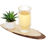 DEAYOU 8 Pack Natural Wood Slices, Unfinished Wood Crafts with Bark, Tree Slice Wooden Sign with Small Eye Ring, Wood Slab Plaque Plank for DEAYOU