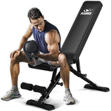 FLYBIRD Weight Bench, Adjustable Strength Training Bench for Full Body Workout with Fast Folding-New Version FLYBIRD