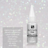 White &Pearl Alcohol Ink Set- 4 Colors for Resin Art | 2x20ml Pearl White | 2x20ml Sinking White Alcohol Based Ink GR DZPLUS