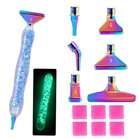 DoreenBow 13Pcs Diamond Painting Metal Tips Screw Thread Tips Luminous Diamond Painting Pen Accessories Multi Placer Tips 5D Diamond Painting Tools DoreenBow