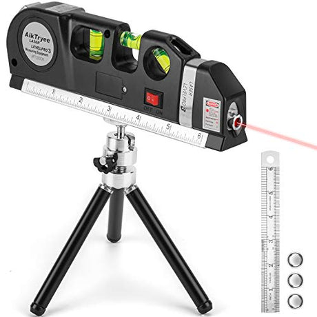 Laser Level Tool Multipurpose Laser Level Line Laser Kit With triangle bracket for Picture Hanging, cabinets Walls by AikTryee AikTryee