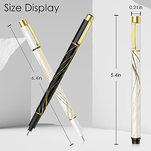 Colored Pens Bulk 6-Pack,Cute Noble Gold Line Penholder Pens,Colorful Pen Gel Pens,Waterproof Color Micro-Pen,White and Simple Fashion Style Smooth SHRRTY