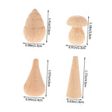 Ciieeo 12Pcs Log Unfinished Wood Figures Unfinished Wood Mushroom Christmas Tree Wood Craft unpainted Craft peg Doll Puzzle Toy Blank peg Dolls DIY Ciieeo