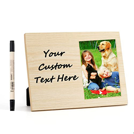Lnzong Personalized Baby Picture Frame-Ideal Memorial Gift for Baby Friend Couple Family Dog Cat Pet Keepsake Photo Frame, Wood Picture Frame for All Lnzong