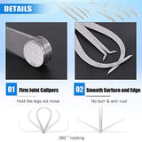 Glarks 8Pcs Stainless Steel Inside Outside Caliper Set, 4'' 8'' 10'' 12'' Straight/Bent Leg Ceramic Pottery Measuring Tools for Carving, Shaping, Glarks