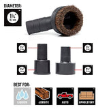 CRAFTSMAN CMXZVBE38785 1-1/4 in. Natural Hair Dusting Brush Wet/Dry Vac Attachment with 1-7/8 in. and 2-1/2 in. Adapters Craftsman