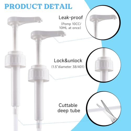 LET’S Resin Gallon Pump Dispenser, 10CC 2Pcs Heavy-Duty Leak Proof Resin Pump Dispenser,BPA Free 38/401Resin Accessories for Dispensing Resin, - WoodArtSupply