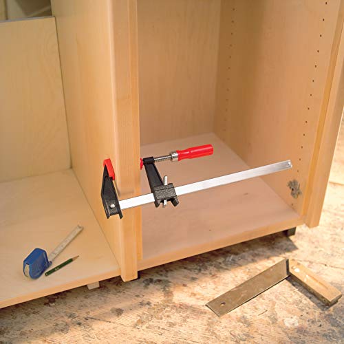 Bessey BESSEY GSCC4PK-C Clamp Set for Woodworking, F-style with Wood Handle, Replaceable Pads, 2 x 6 In and 2 x 12 In, 600 lb, Red/Black/Silver Bessey
