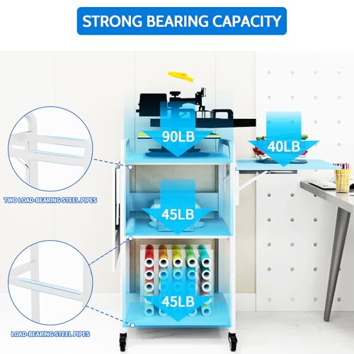 PUNCIA 3 Tier Movable Heat Press Table Foldable Heat Transfer Machine Stand Heavy Duty Rolling Workbench with Folding Table for DIY Sublimation PUNCIA
