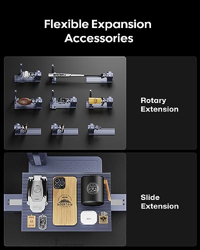 LaserPecker 4 Laser Engraver with Rotary and Slide Extension, Fiber and Diode Laser Engraving Machine for Metal Wood Plastic Acrylic Leather Jewelry